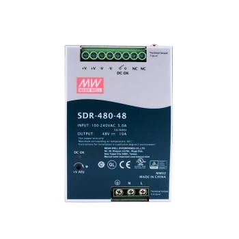 SDR-480-48 MEANWELL 480W 48VDC 10A 115/230VAC Salida única Industrial DIN RAIL con función PFC SDR-480-48 MEANWELL 480W 48VDC 10A 115/230VAC Salida única Industrial DIN RAIL con función PFC