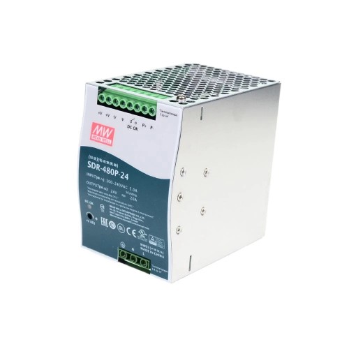 SDR-480P-24  480W 24VDC 20A 115/230VAC Salida única Industrial DIN RAIL con PFC y función paralela