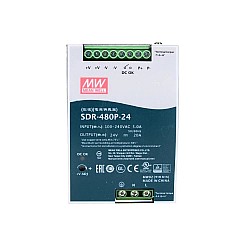 SDR-480P-24  480W 24VDC 20A 115/230VAC Salida única Industrial DIN RAIL con PFC y función paralela
