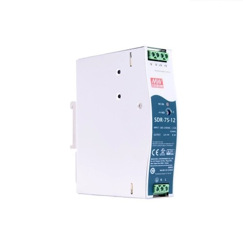 SDR-75-12 MEANWELL 75.6W 12VDC 6.3A 115/230VAC Fuente deAlimentación de riel DIN