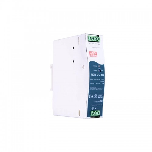 SDR-75-48  76.8W 48VDC 1.6A 115/230VAC Salida única Industrial DIN RAIL con fuente deAlimentación