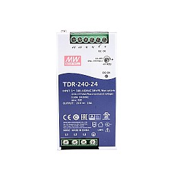 TDR-240-24 MEANWELL 240W 24VDC 10A 400/500VAC Riel DIN industrial trifásico delgado con función PFC