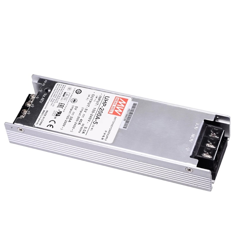 UHP-200A-5 MEANWELL 200W 5VDC 40A 115/230VAC Tipo delgado con fuente de Alimentación conmutada PFC