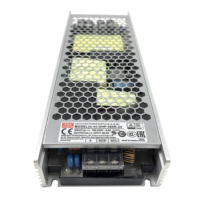 UHP-500R-24 MEANWELL 501.6W 20.9A 115/230VAC Tipo delgado con fuente de Alimentación conmutada PFC