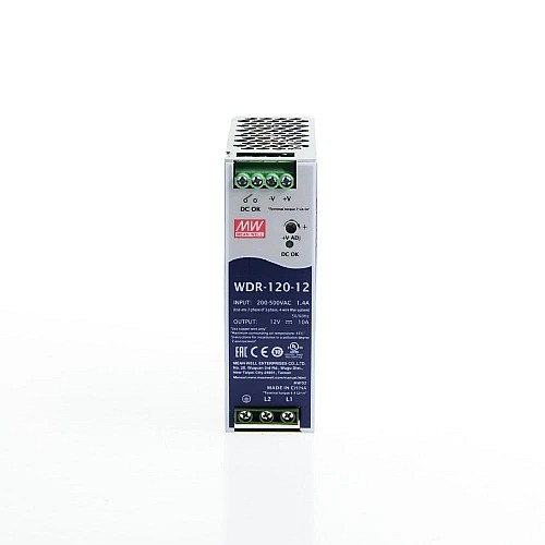 WDR-120-12  120W 12VDC 10A 230/400VAC Fuente deAlimentación de riel DIN industrial