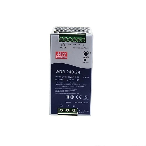 WDR-240-24  240W 24VDC 10A 230/400VAC Fuente de Alimentación de riel DIN industrial WDR-240-24  240W 24VDC 10A 230/400VAC Fuente de Alimentación de riel DIN industrial
