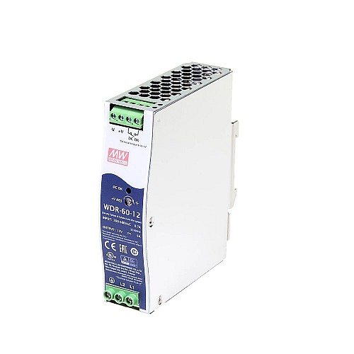 WDR-60-12  60W 12VDC 5A 230/400VAC Fuente de Alimentación de riel DIN industrial WDR-60-12  60W 12VDC 5A 230/400VAC Fuente de Alimentación de riel DIN industrial