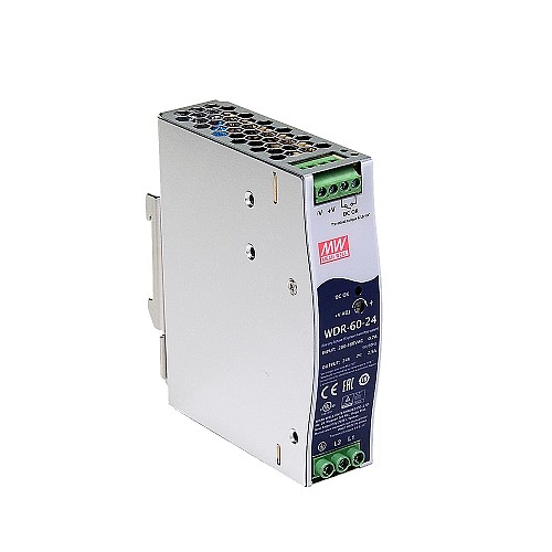 WDR-60-24  60W 24VDC 2.5A 230/400VAC Fuente de Alimentación de riel DIN industrial WDR-60-24  60W 24VDC 2.5A 230/400VAC Fuente de Alimentación de riel DIN industrial