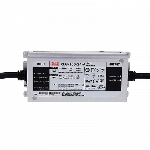 XLG-100-24-A MEANWELL 96W 24VDC 4A 115/230VAC Driver LED de modo de potencia constante
