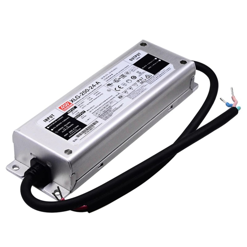 XLG-200-24-A MEANWELL 199.2W 24VDC 8.3A 115/230VAC Driver LED de modo de potencia constante