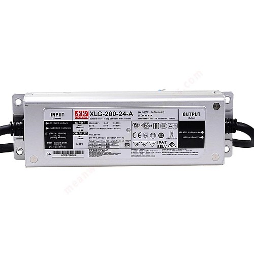 XLG-200-24-A MEANWELL 199.2W 24VDC 8.3A 115/230VAC Driver LED de modo de potencia constante XLG-200-24-A MEANWELL 199.2W 24VDC 8.3A 115/230VAC Driver LED de modo de potencia constante