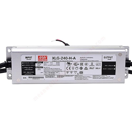 XLG-240-HA MEANWELL 239.6W 0.7A 115/230VAC Driver LED de modo de potencia constante