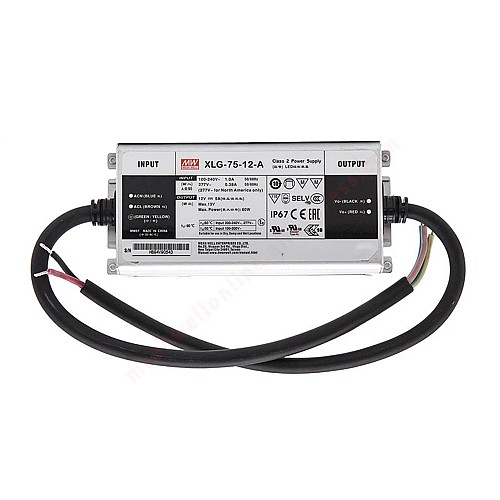 XLG-75-12-A MEANWELL 60W 12VDC 5A 115/230VAC Driver LED de modo de potencia constante