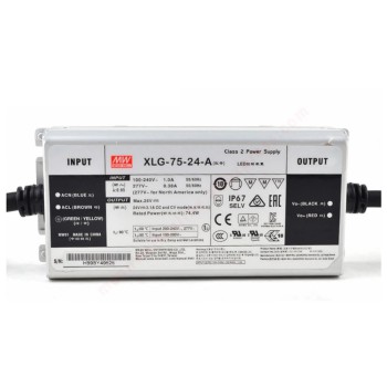 XLG-75-24-A MEANWELL 74.4W 24VDC 3.1A 115/230VAC Driver LED de modo de potencia constante