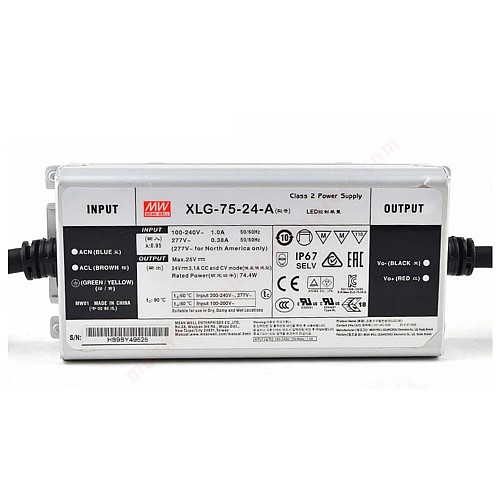 XLG-75-24-A MEANWELL 74.4W 24VDC 3.1A 115/230VAC Driver LED de modo de potencia constante XLG-75-24-A MEANWELL 74.4W 24VDC 3.1A 115/230VAC Driver LED de modo de potencia constante