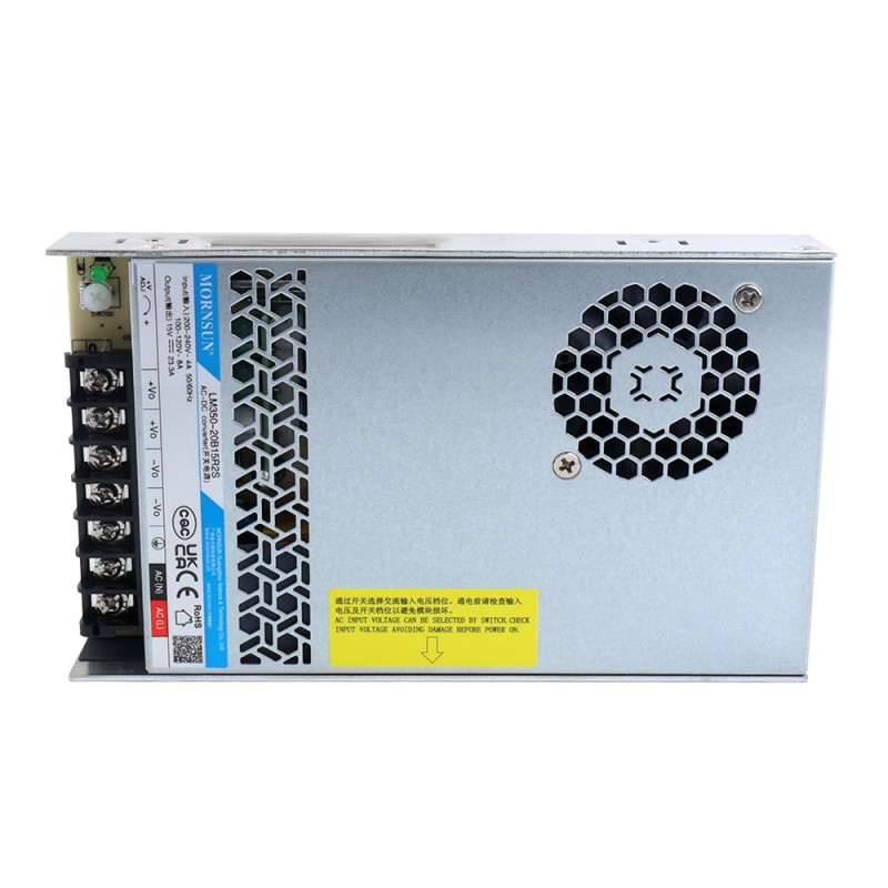 350W 15V 23.3A 90-132VAC/180-264VAC/240-370VDC Fuente de alimentación conmutada - LM350-20B15R2S | StepperOnline