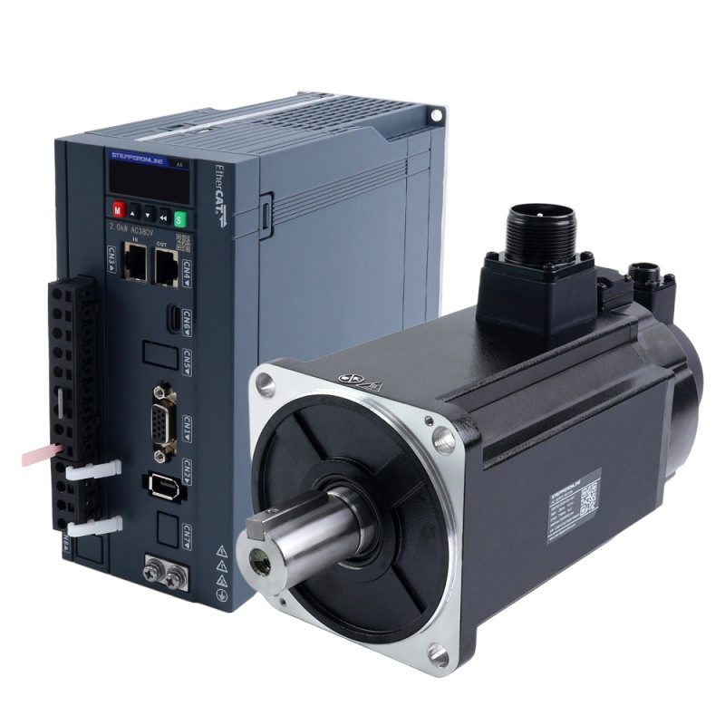 Kit de servomotor AC A6 Serie 2500W EtherCAT 3000rpm 7,96Nm con freno codificador absoluto 17 bits IP67 - A6-EC2500H3B1-M17 | StepperOnline