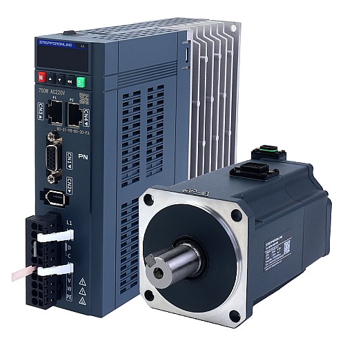 Kit de servomotor CA PROFINET serie A6, 750W, 3000rpm, 2,39Nm, con freno, codificador absoluto de 17 bits, IP67 - A6-PN750H2B1-M17 | StepperOnline