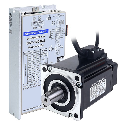Servomotor de DC RS485 de 1000W, serie DSY, 24-70VDC, 3,20Nm, 3000rpm, codificador incremental de 17 bits, IP65 - DSY-RS1000L2A2-M17S | StepperOnline