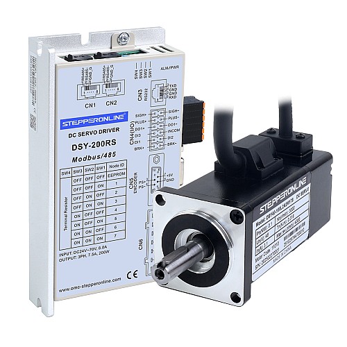 Servomotor deDC RS485 de 100W, serie DSY, 24-70VDC, 0,318Nm, 3000rpm, codificador incremental de 17 bits, IP65 Servomotor deDC RS485 de 100W, serie DSY, 24-70VDC, 0,318Nm, 3000rpm, codificador incremental de 17 bits, IP65