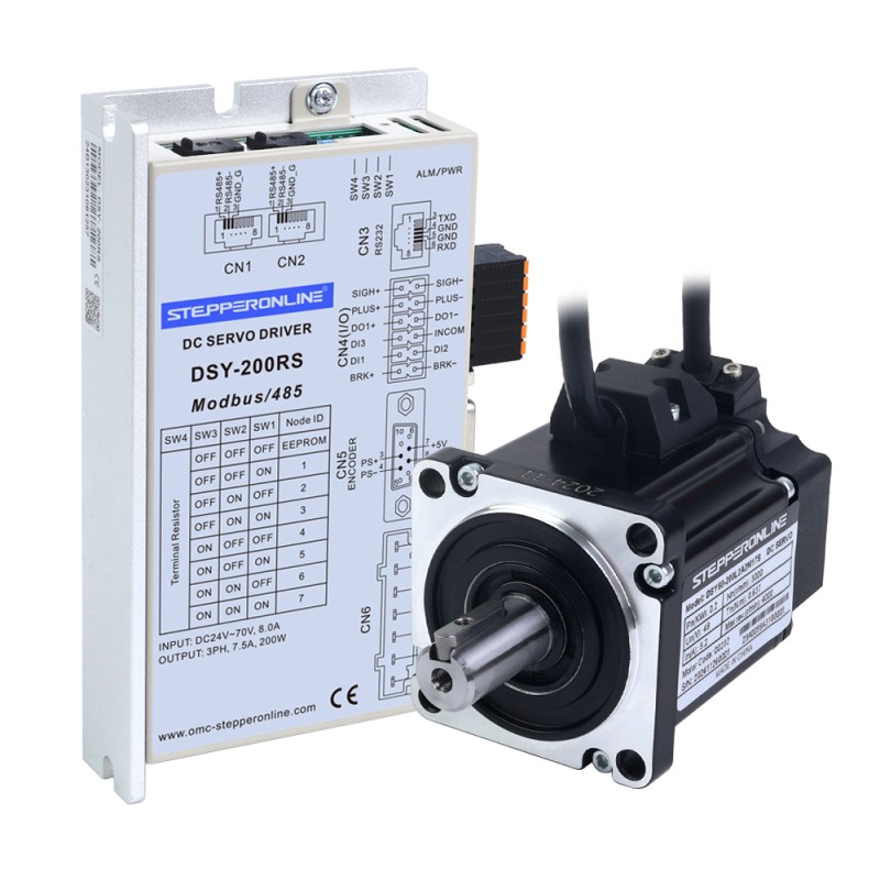 Usado – Disponible en China - Servomotor deDC RS485 de 200W, 24-70VDC, 3000rpm, codificador incremental de 17 bits, IP65