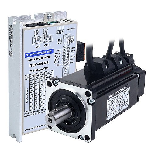 Servomotor de DC RS485 de 400W, serie DSY, 24-70VDC, 1,27Nm con freno, 3000rpm, codificador incremental de 17 bits, IP65