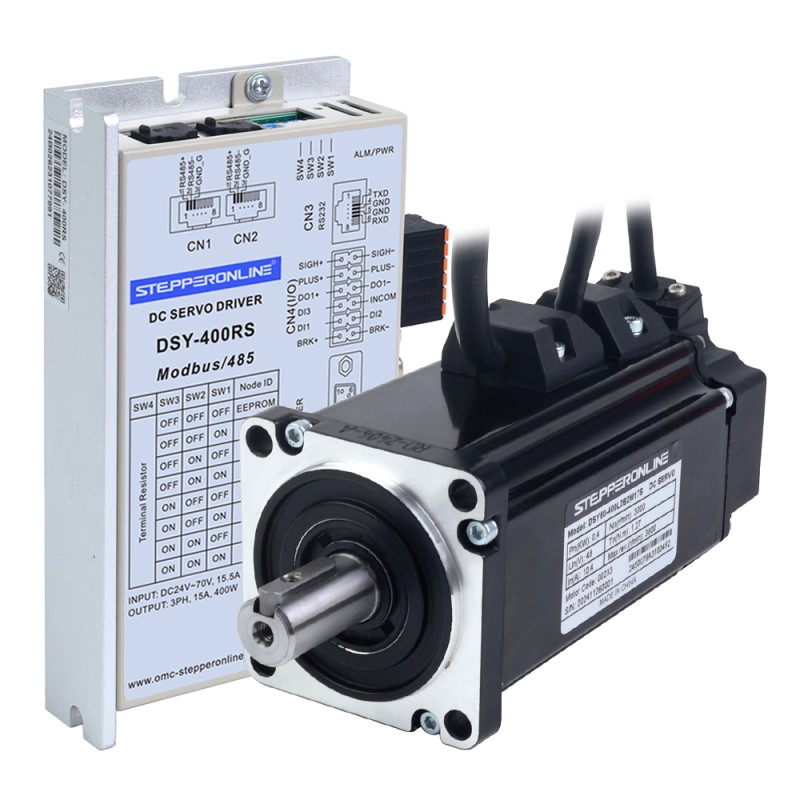 Usado – Disponible en China - Servomotor de DC RS485 de 400W, serie DSY, 24-70VDC, 1,27Nm con freno, 3000rpm, codificador incremental de 17 bits, IP65