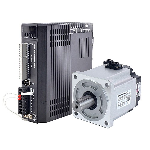 Kit de servomotor de CA de 750W serie T6 3000rpm 2,39Nm Codificador de 23bits IP67 - T6-RS750H2A1-M23 | StepperOnline Kit de servomotor de CA de 750W serie T6 3000rpm 2,39Nm Codificador de 23bits IP67