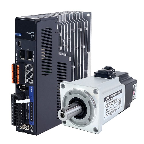 Kit de servomotor de CA de 400W  serie T7 EtherCAT 3000rpm 1,27Nm con freno, codificador de 23bits, IP67