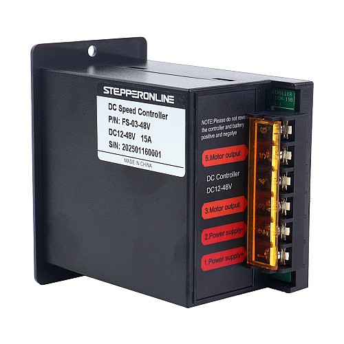 Controlador de velocidad de motor de 250 W, 12-48 V CC, 15 A, para motor de velocidad variable - FS-03-48V | StepperOnline Controlador de velocidad de motor de 250 W, 12-48 V CC, 15 A, para motor de velocidad variable - FS-03-48V | StepperOnline