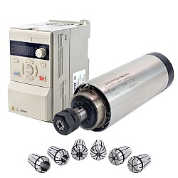 Motor de husillo refrigerado por aire 220V 2.2KW Φ80x193.5mm y kit accionamiento de frecuencia variable 3HP 2.2KW 12.5A
