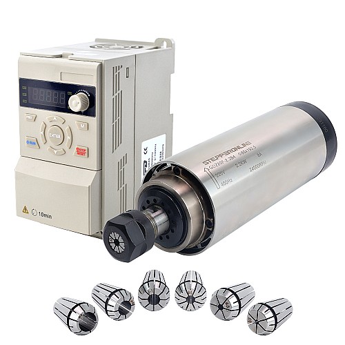 Motor de husillo refrigerado por aire de 220V. 2.2KW. φ80 x 193.5mm y kit de accionamiento de frecuencia variable de 3HP. 2.2KW. 12.5A Motor de husillo refrigerado por aire de 220V. 2.2KW. φ80 x 193.5mm y kit de accionamiento de frecuencia variable de 3HP. 2.2KW. 12.5A