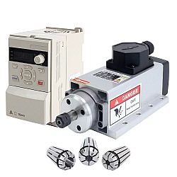 Motor de husillo refrigerado por aire 220V 1.5KW 80x73x175.5mm y kit accionamiento de frecuencia Variable 2HP 1.5KW 7.0A