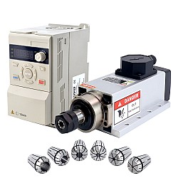 Motor de husillo refrigerado por aire 220V 2.2KW 80x73x193.5mm y kit accionamiento frecuencia variable 3HP 2.2KW 12.5A