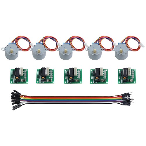 Kit 5 pzs Motor paso a paso 4 fases 28BYJ-48 & placa controladora ULN2003 - 5-ULN2003 | StepperOnline Kit 5 pzs Motor paso a paso 4 fases 28BYJ-48 & placa controladora ULN2003 - 5-ULN2003 | StepperOnline