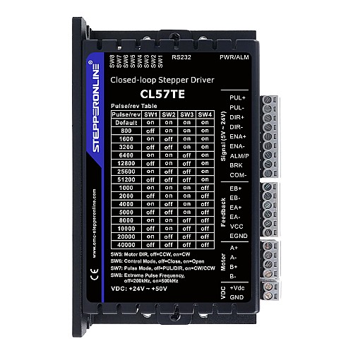 Controlador de Motor Paso a Paso en Bucle Cerrado Serie TE 0,5-7,0A 24-50VDC para Motores Paso a Paso Nema 17, 23, 24 - CL57TE | StepperOnline