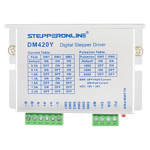 Driver paso a paso digital de la serie Y 0.3-2.2A DC18V-36V para motor paso a paso Nema 11, 14, 17 - DM420Y | StepperOnline Driver paso a paso digital de la serie Y 0.3-2.2A DC18V-36V para motor paso a paso Nema 11, 14, 17 - DM420Y | StepperOnline