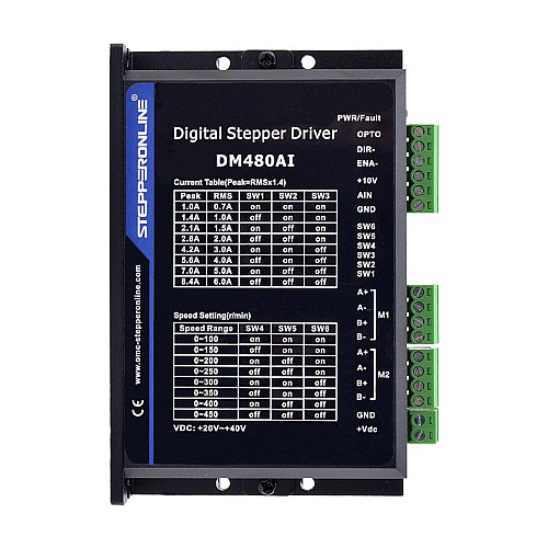 Drivers para motores paso a paso 2 canales 1.0-8.4A 20-40VDC Velocidad ajustable Drivers para motores paso a paso 2 canales 1.0-8.4A 20-40VDC Velocidad ajustable