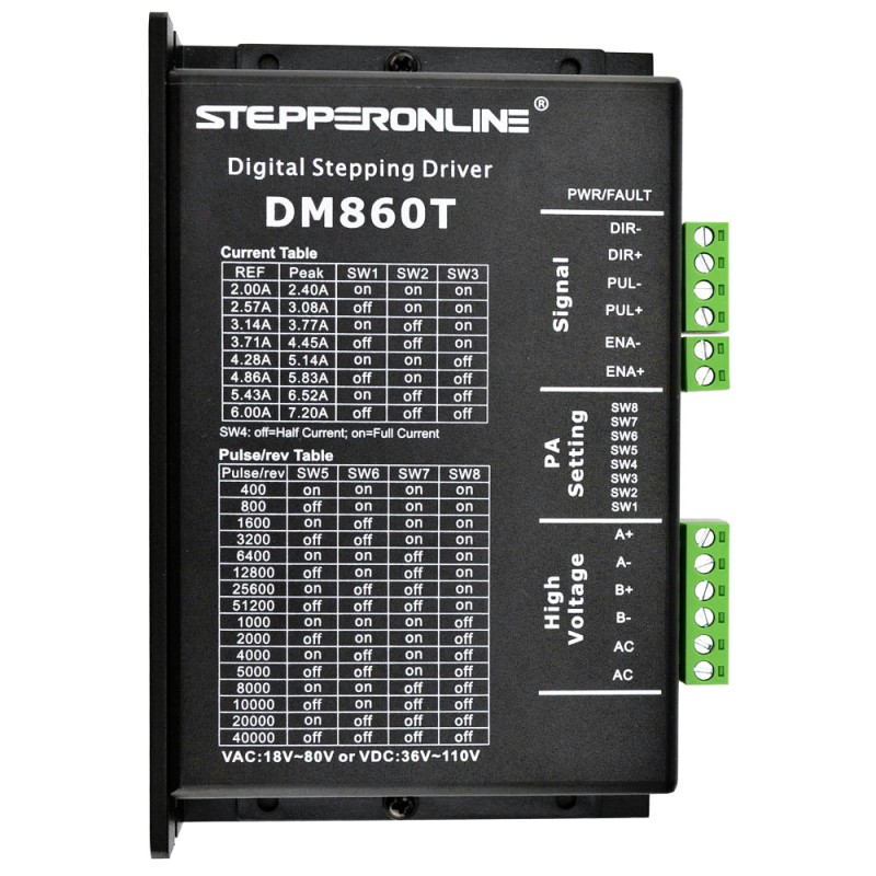 Drivers para motores paso a paso digital 2.4-7.2A 18-80VAC o 24-110VDC para motor Nema 34