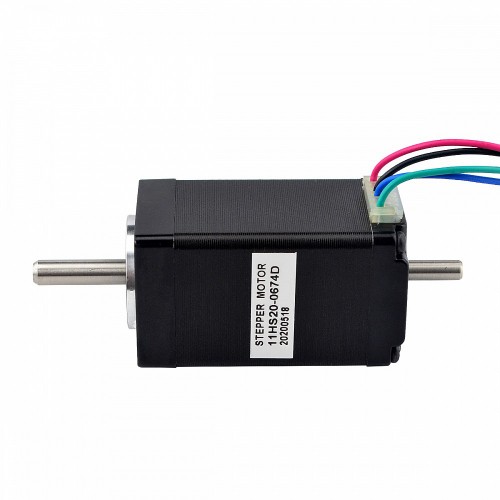 Doble eje Nema 11 bipolar 1,8grados 12Ncm(16,99oz.in) 0,67A 28x28x51mm 4 cables