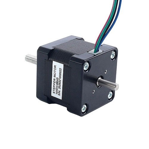 Eje doble Nema 14 1,8grados 18Ncm(25,5oz.in) 0,8A 35,2x35,2x34 mm 4 cables