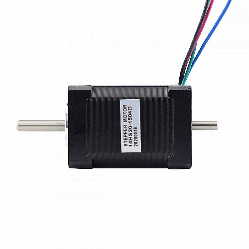 Doble eje Nema 14 bipolar 1,8grados 40Ncm(56,64oz.in) 1,5A 35,2x35,2x52mm 4 cables Doble eje Nema 14 bipolar 1,8grados 40Ncm(56,64oz.in) 1,5A 35,2x35,2x52mm 4 cables