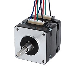 Motor Nema 16 con eje sólido y hueco Bipolar 1,8grados 8Ncm(11,33oz.in) 0,3A 39x39x40 mm 4 cables