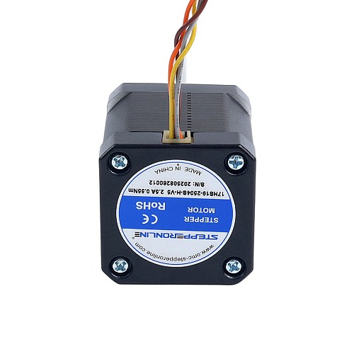Motor Paso a Paso Nema 17 Alta Temperatura 55Ncm(77,93oz.in) 80mm Eje tipo D Φ5mm Clase de Aislamiento H 180C - 17HS19-2504S-H-V5 | StepperOnline Motor Paso a Paso Nema 17 Alta Temperatura 55Ncm(77,93oz.in) 80mm Eje tipo D Φ5mm Clase de Aislamiento H 180C - 17HS19-2504S-H-V5 | StepperOnline