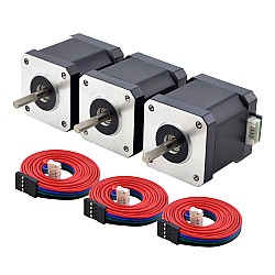 3uds E Series Nema 17 Bipolar 55Ncm(77.88oz.in) 2A 42x42x48mm 4 Hilos con 1m de Cable y Conector