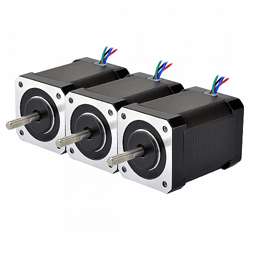 3PCS Nema 17 Bipolar 1.8deg 65Ncm(92oz.in) 2.1A 42x42x60mm 4 Cables 3PCS Nema 17 Bipolar 1.8deg 65Ncm(92oz.in) 2.1A 42x42x60mm 4 Cables