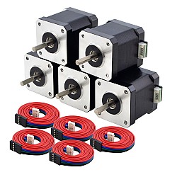5uds E Series Nema 17 Bipolar 55Ncm(77.88oz.in) 2A 42x42x48mm 4 Hilos con 1m de Cable y Conector