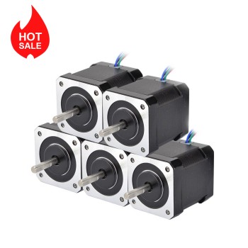 5pcs Nema 17 Bipolar 59Ncm(83.55oz.in) 2A 42x42x48mm 4 Hilos con 1m de Cable y Conector 5pcs Nema 17 Bipolar 59Ncm(83.55oz.in) 2A 42x42x48mm 4 Hilos con 1m de Cable y Conector