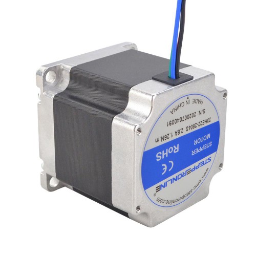 Serie E Nema 23 Motor paso A paso Bipolar 1.8deg 1.26Nm(178.4oz.in) 2.8A 57x57x56mm 4 cables Serie E Nema 23 Motor paso A paso Bipolar 1.8deg 1.26Nm(178.4oz.in) 2.8A 57x57x56mm 4 cables