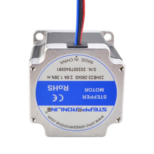 Serie E Nema 23 Motor paso A paso Bipolar 1.8deg 1.26Nm(178.4oz.in) 2.8A 57x57x56mm 4 cables Serie E Nema 23 Motor paso A paso Bipolar 1.8deg 1.26Nm(178.4oz.in) 2.8A 57x57x56mm 4 cables